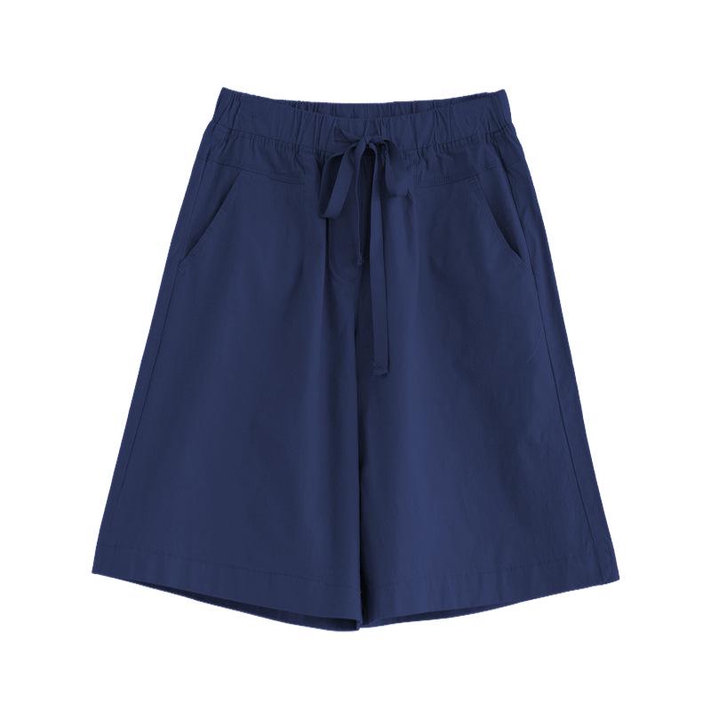 Dames Casual Shorts met Hoge Taille van Katoenen Twill - Los, Kreukvrij, Wijde Pijpen, Grote Maten, Zomerstijl