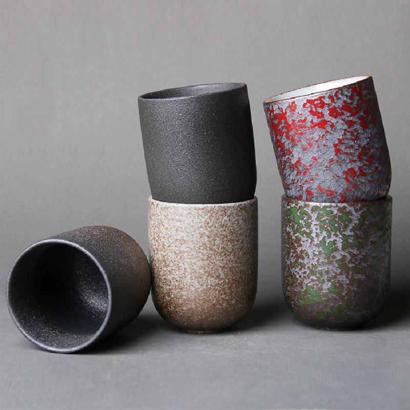100ml Japanese-style Retro Coarse Pottery Kung Fu Tea Cups, Espresso Cups, Tasting Cups, Ceramic Household Water Cups, DIY Gifts