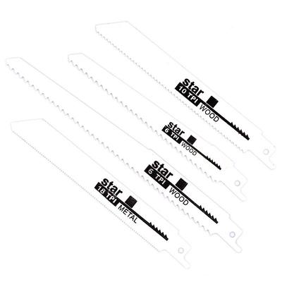 Reciprocating Saw Blade Universal Woodworking Saw Blade Metal High Speed Carbon Steel Woodworking Coarse Fine Teeth 4pcs