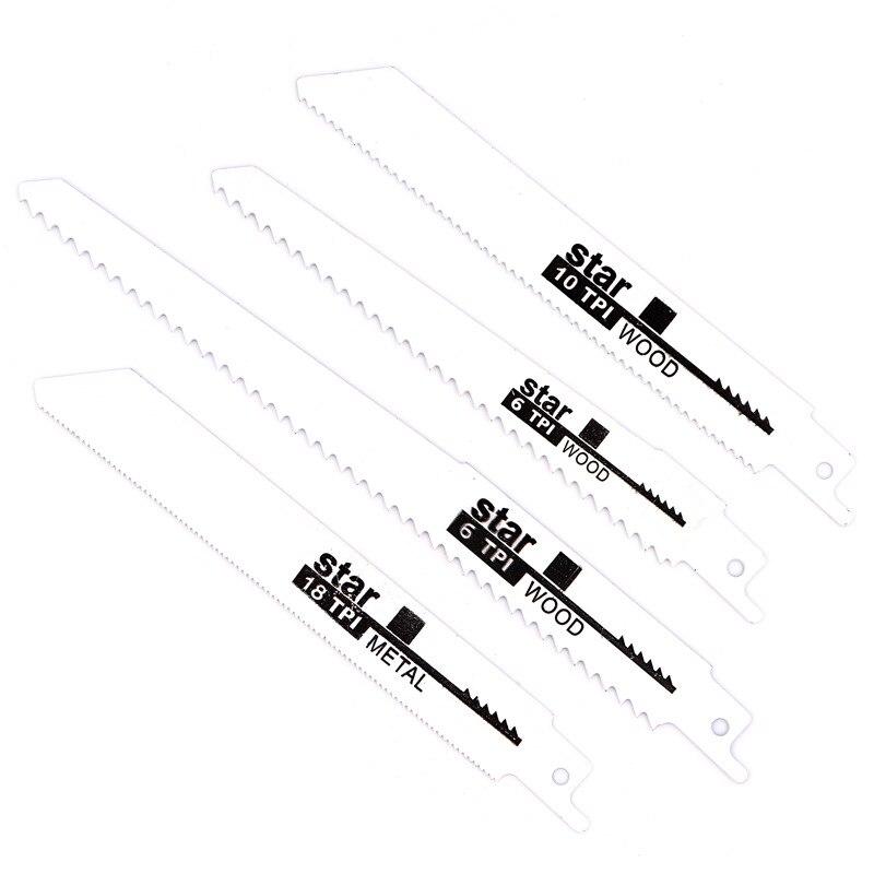 Reciprocating Saw Blade Universal Woodworking Saw Blade Metal High Speed Carbon Steel Woodworking Coarse Fine Teeth 4pcs