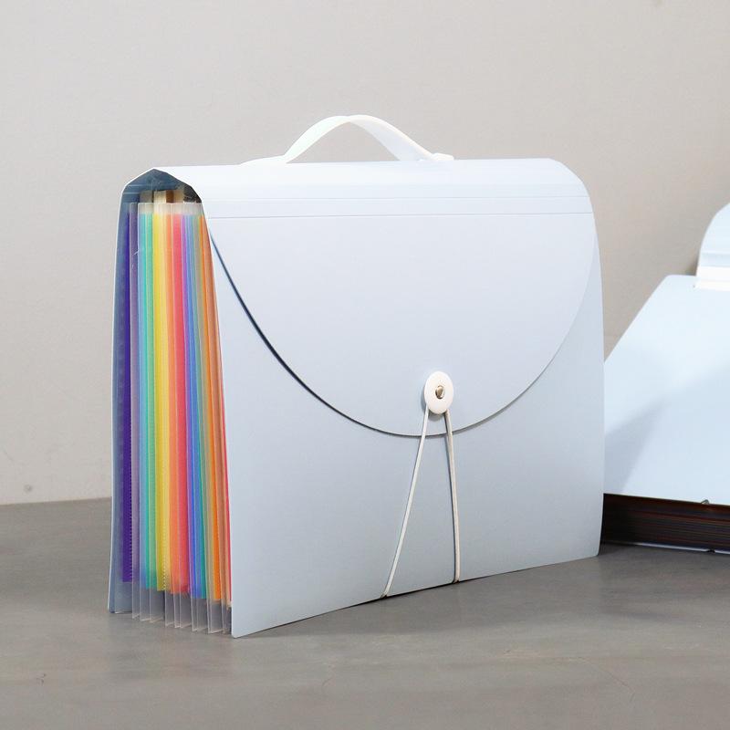 

Портативная многослойная папка-гармошка формата А4 - Большая вместимость для офиса и студентов 13 layers - colored pages светло-синий