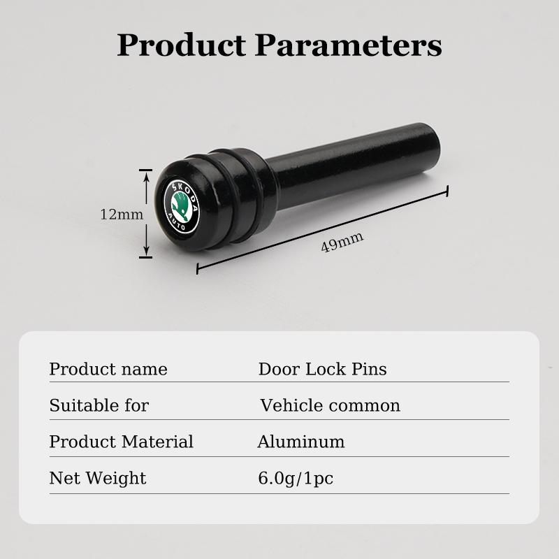 Car Security Door Pin Lock Knod Cover Logo for Skoda Octavia A7 A5 Citigo Superb 3 Fabia 1 2 Kamiq Kodiaq Karoq RS Yeti Rapid ydpf68