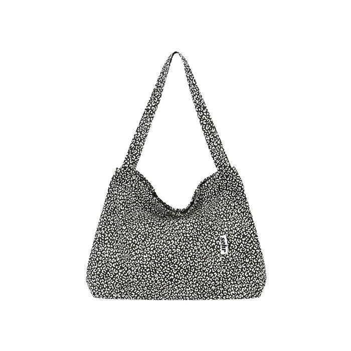 Leopard Twill Cotton Big Bag V2 (Black)