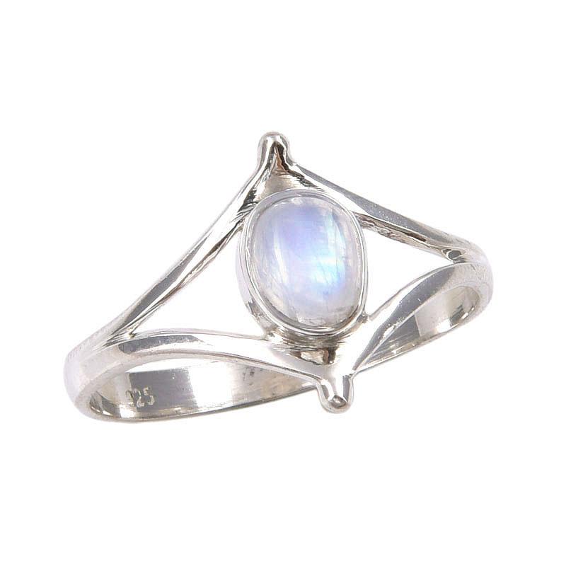 Natural Rainbow Moonstone Gemstone Handmade 925 Sterling Silver Ring Size 9 O1p16