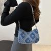 Women's Denim Tassel Casual Underarm Bag Shoulder Bag