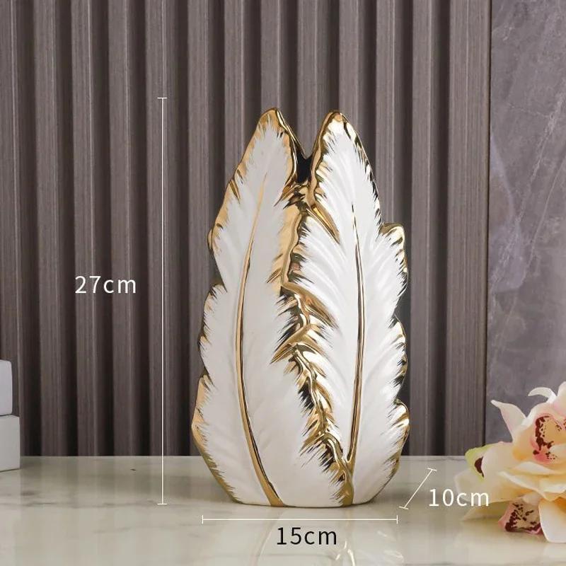 

Nordic Light Luxury Gold/Silver Ceramic Vase, Home Living Room Bedroom Dining Table Office Artistic Decoration Floral Organ, 1Pc