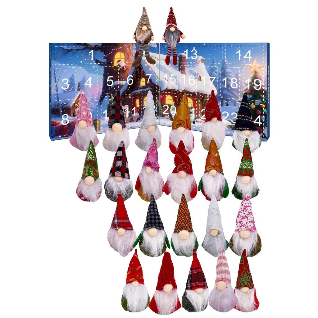 Advent Calendar 2025, 24 Days Doll Decor Collector Christmas Countdown Calendar Surprise Gnomes Decoration For Christmas Holiday Decorations