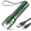 Letmy Rechargeable LED IP65 Waterproof 3 Lighting Charging Cable Perfect for Power Night and Handheld Tactical 1 Green Flashlight, Powerful,
