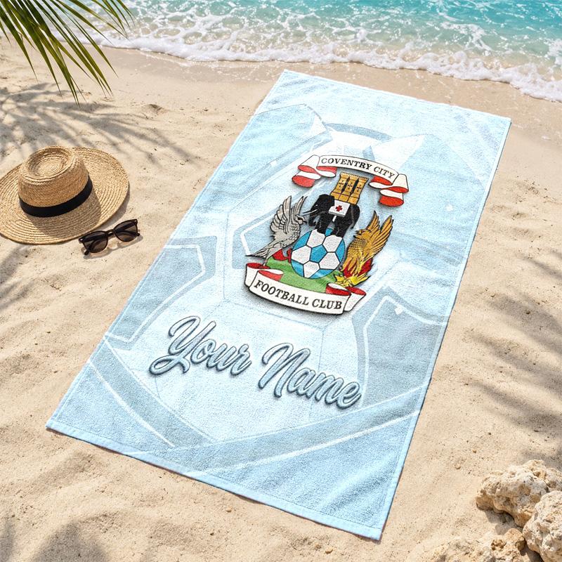 Coventry City F.C. Personalizowane ręczniki plażowe służą również jako ręczniki kąpielowe letni niezbędnik musthave na zewnątrz na plażę i na basen