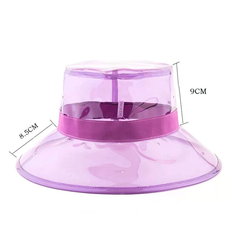 New Fall Season Transparent  PVC Rain Hat Foldable Soft Waterproof Wide Brim Bucket Cap Sun Hat for Women Girls Ladies
