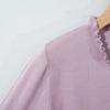 Autumn/Winter Women's 100% Pure Wool Ruffled Collar Sweater in Chinese Style - Little Chicken Yellow Base Layer