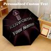 Kenworth Automatic 8‑ribs Umbrella, Custom Name Text Personalized Folding Umbrella Rain Sun Gift