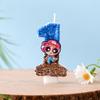 Colorful Cartoon Policewoman Birthday Cake Number Candles