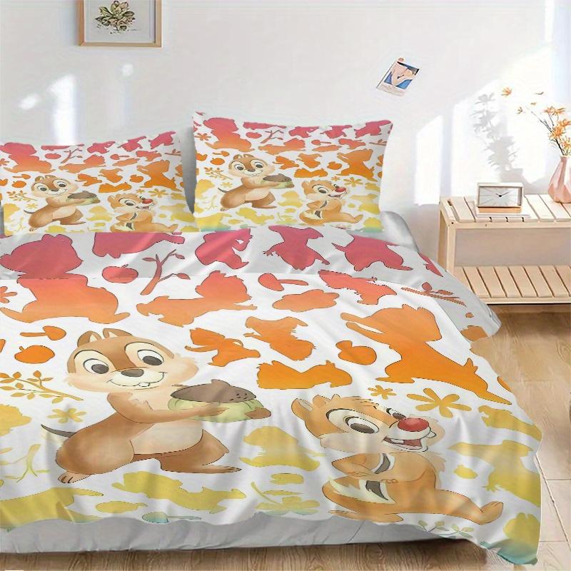 

3pcs Lively Chip & Dale Print Cover Set Ultra Soft, Breathable, and Comfortable Bedding with Stylish Design for Bedroom and Guest Room Decor 1 Co 135x200cm
