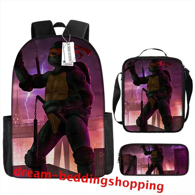 Teenage Mutant Ninja Turtles Children'S School Bag Elementary School Student Cartoon Breathable Backpack Cute Burden Reduction Cool Printed Backpack