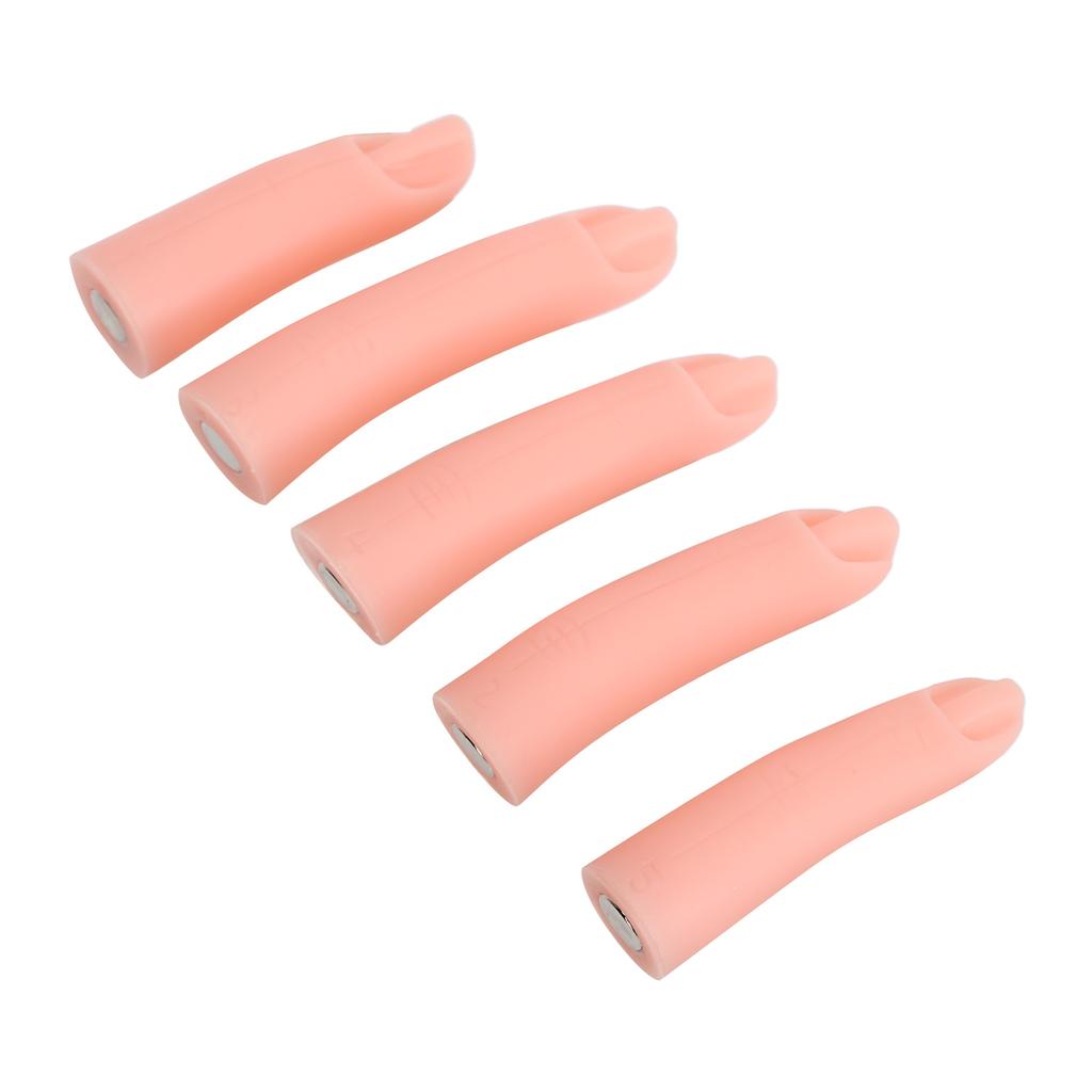 5pcs Nail Art Practice Fake Finger Professional DIY Soft Silicone Training Finger Model with Magnet