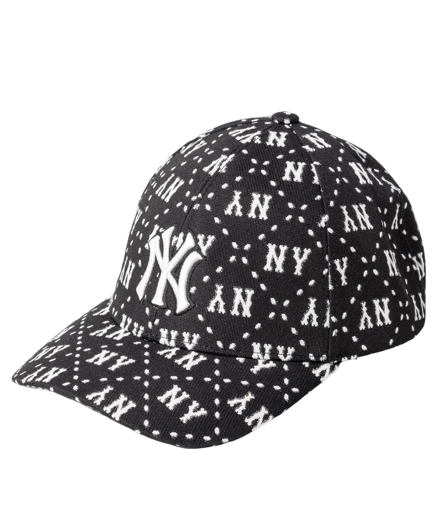 MLB Korea 3ACPM023NDIAMOND MONOGRAM STRUCTURES BALL CAP BLACK [Used]