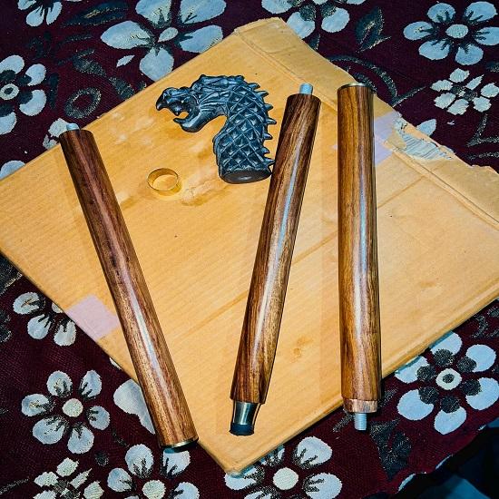 Handcrafted Dragon Head Walking Cane: Gothic Cosplay