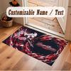 Dragon Theme Crystal Velvet Floor Rug Personalized Custom Name Text Warm Carpet Home Decoration