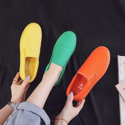 Moda Novo outono e inverno versão coreana Senhoras sola grossa Slip-on Sapatos respiráveis fundo vulcanizado Sapatos de Lona Femininos