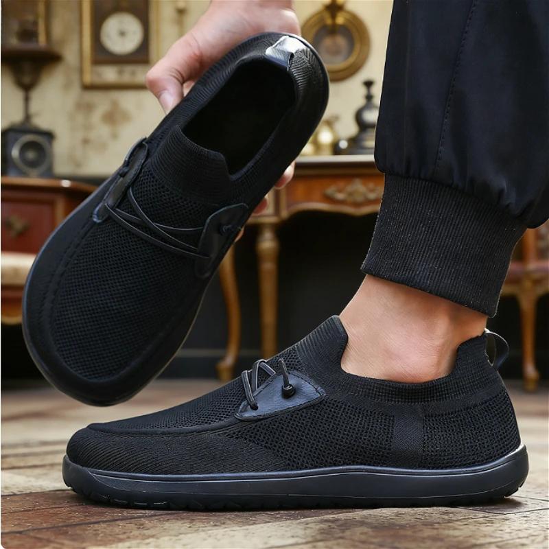 Scarpe a Punta Larga per Uomo Scarpe a Piedi Nudi Suola Zero Drop Minimalismo Scarpe da Passeggio Traspiranti Morbide Antiscivolo Scarpe Basse Mocassini Scarpe da Guida Uomo