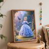 Disney Cinderella Blue Dress Bird Garden Digital Oil Painting Art Painting Handmade Diy Home Decorations
