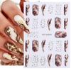 Cotton Flowers Transfer Decals 3D Nail Stickers Gold Leaf Nail Adhesive Sliders Nail Manicure Decorations