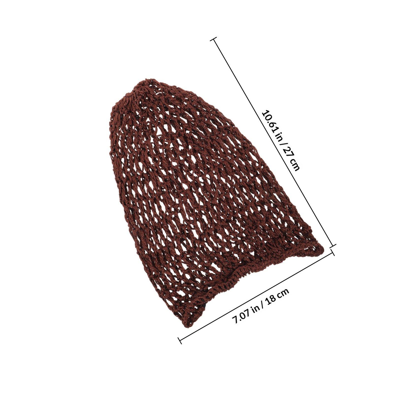 

Handmade Crochet Hair Net Snood Women Mesh Wrap Sleep Cap Long Hair Protection Anti- Frizz Prevention Soft Comfortable Fit кофейный