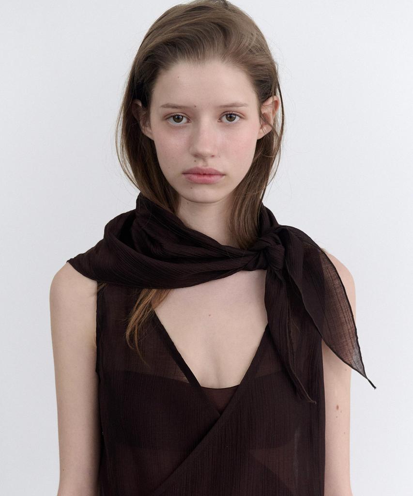 Annies Scarf Layered Dress (Brown)