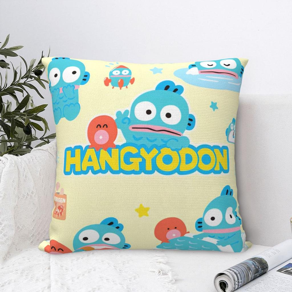 Hangyodon Cartoon Pillowcase Printed Polyester Cushion Cover Decorative Throw Pillow Case Cover Home Square 18''