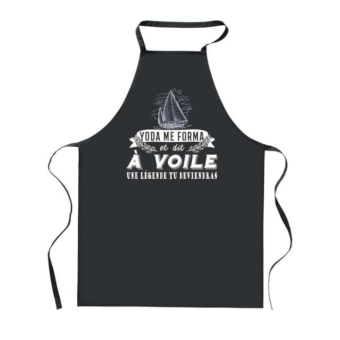 Kitchen Apron - PLANETEE - Legend Sail - Black - 90x60 Cm - Printed France