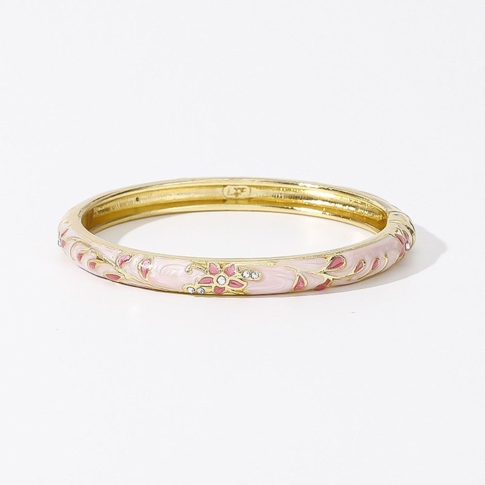 Traditional Flower Bangle Colorful Women's Hand Bracelet Vintage Cloisonne Bangle Jewelry Gifts