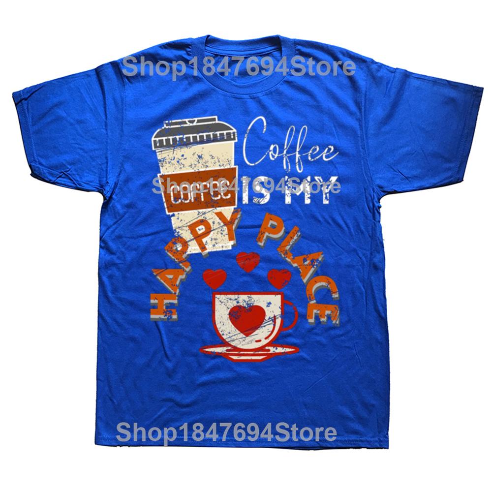 Coffee Is My Safe Place Comfort T Shirt Women Funny Retro Coffee Graphic Tee Aesthetic Tshirt High Quality Cotton Tshirt