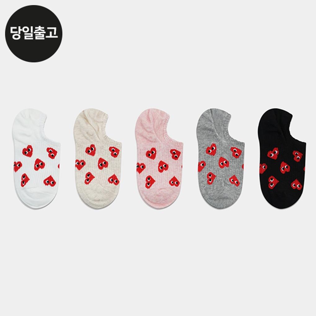 

PG Women s/Student Heart Pattern Stretchy Socks (5 Pairs) Set Daily Fake Socks