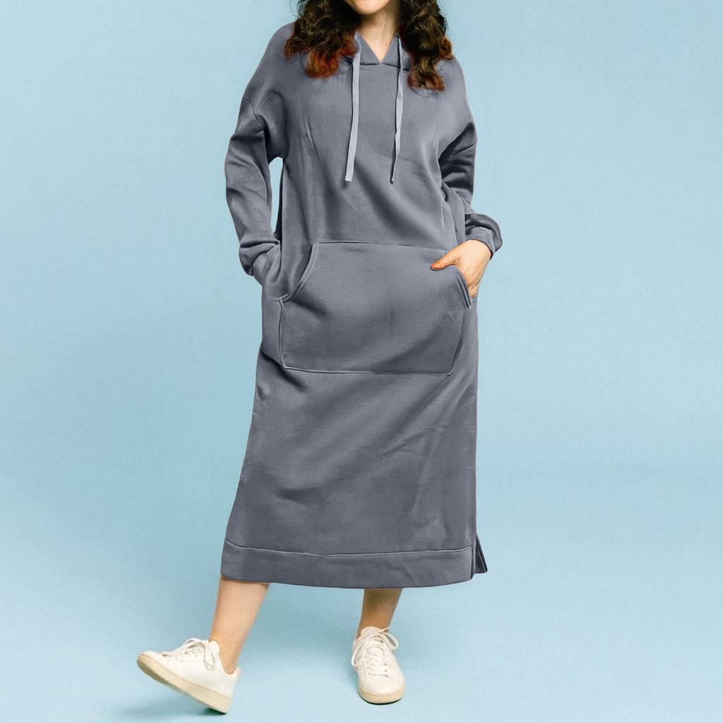 Women's Fashion Casual Plus Size Long Sleeve Solid Hoodie
