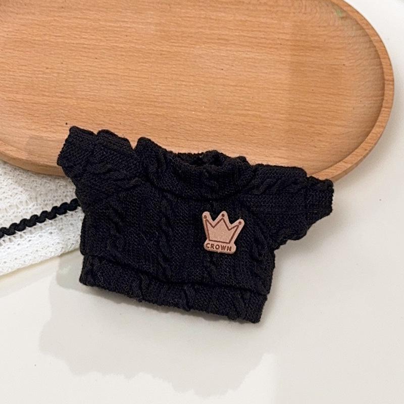 Crown Hoodie Plush Doll Clothes for 10cm Cotton Doll - Cute Accessories for Gen 123 Labubu