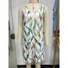 Women's Spring Summer Tropical Print Sleeveless Tank Dress Casual Loose V-Neck Beach Cover Up Dress