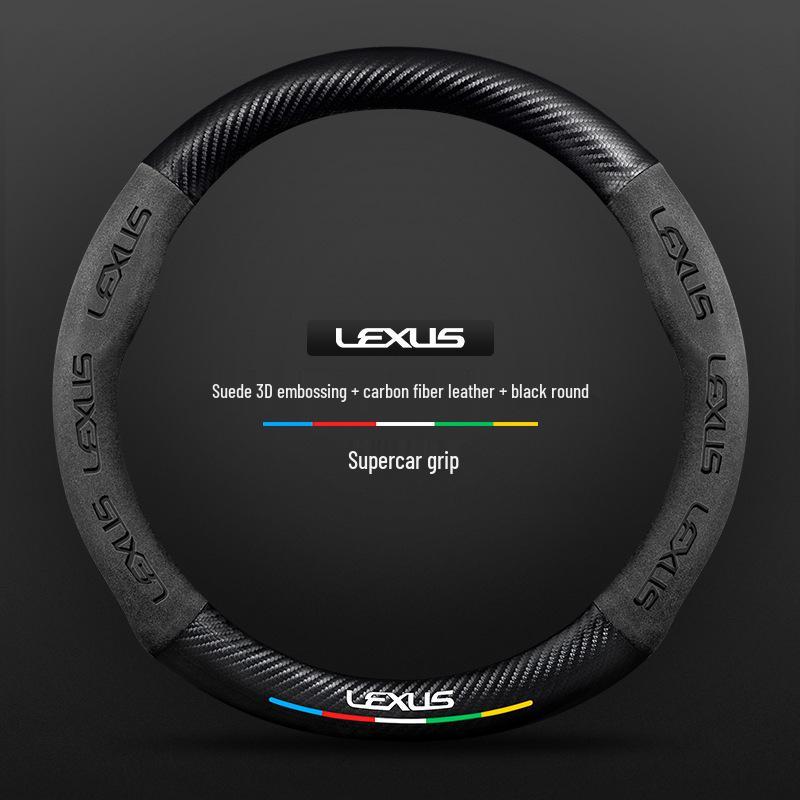Lexus Steering Wheel Cover: Genuine Leather & Suede for UX, NX, RX, LX, CT