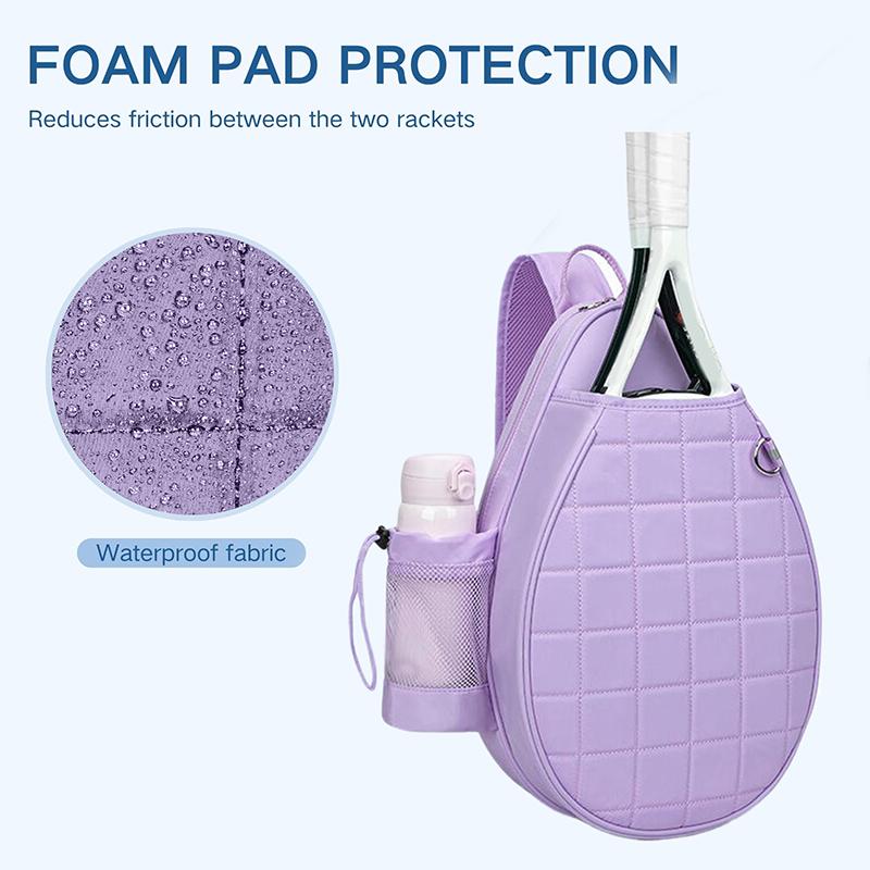 Tenisová taška, Prošívaný tenisový batoh pojme 2 rakety, Vodotěsná crossbody taška přes rameno, Pickleballové tašky pro ženy, muže a mládež