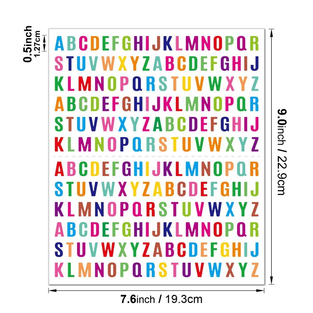 Mixed Size 1 Inch 2 Inch Alphabet Stickers Waterproof Vinyl for File Labeling Notebook Journal Industrial Use Durable