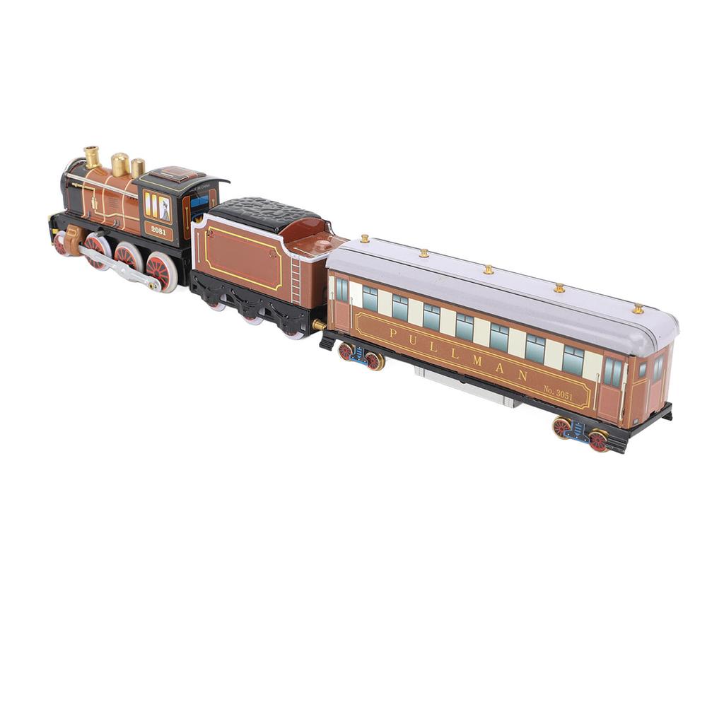 Windup Train Toy Tinplate Handmade Decorative Train Model for Bar Stores Home Decor Photo Props