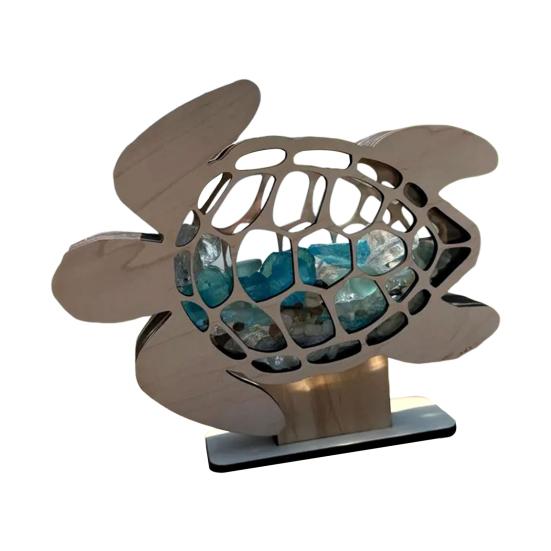 Sea Glass Display Box Sea Turtle Shaped Storage Box Coastal