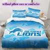 Detroit Lions rugby Pattern Bedding,Quilt Set Quilt Cover Pillowcase Home Birthday Gift (1*duvet cover+2*pillowcase,without core)