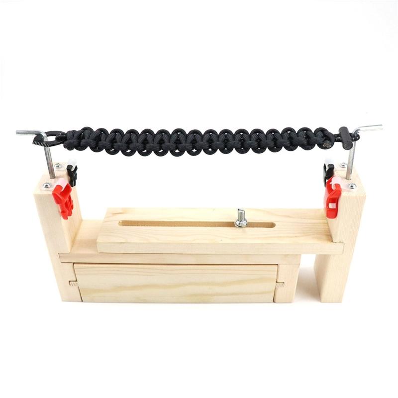 Creative Paracord Bracelet Crafting Wood Stand for Teens and Adults Wristband Maker with 2 Clamp and Storage Box