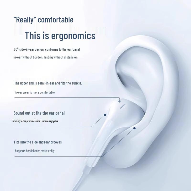 In-ear Wired Earphones with 3.5mm and Type-C Connectors, Compatible with Most Mobile Phones