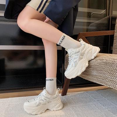 Platform Shoes Women's Autumn New Breathable Mesh Ultra-light Soft Sole Casual Sports Shoes Trendy