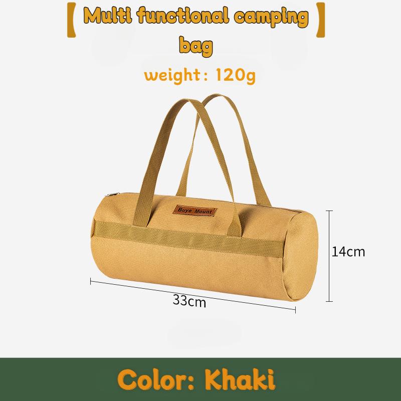 

Outdoor Camping Cylindrical Large Capacity Canvas Storage And Organizing Bag Tent Accessories Ground Nail Wind Rope Storage Bag