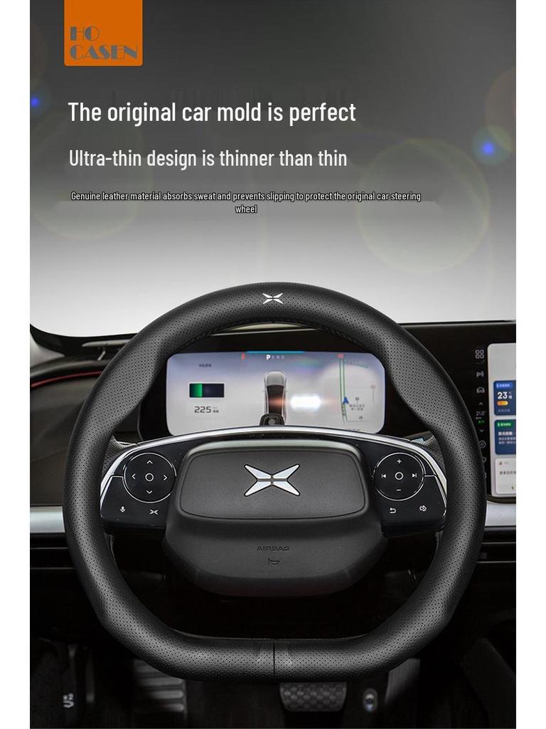 XPeng P7/P5/G3i/G9F Echte Lederlenkradabdeckung: Schweißabweisend, Ultraleicht, Ganzjahres