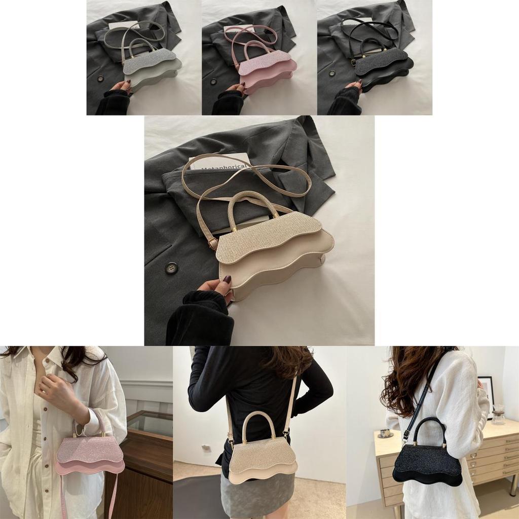 Chic Pu Leather Small Square Bag In Black Silver Pink And Khaki For Everyday Use