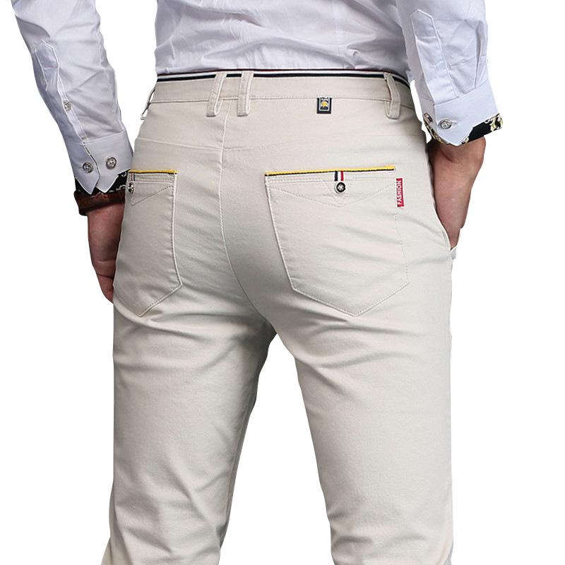 

Мужские узкие повседневные брюки из эластичного хлопка 31 кремовый/белый